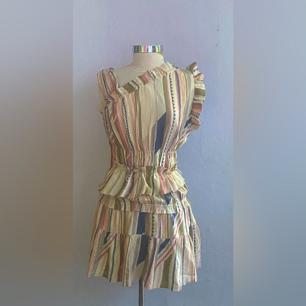 Iro Striped Mini Dress with ruching